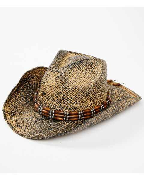 Henschel Men's Tan Texarkana Raffia Straw Western Outback Hat , Tan, hi-res