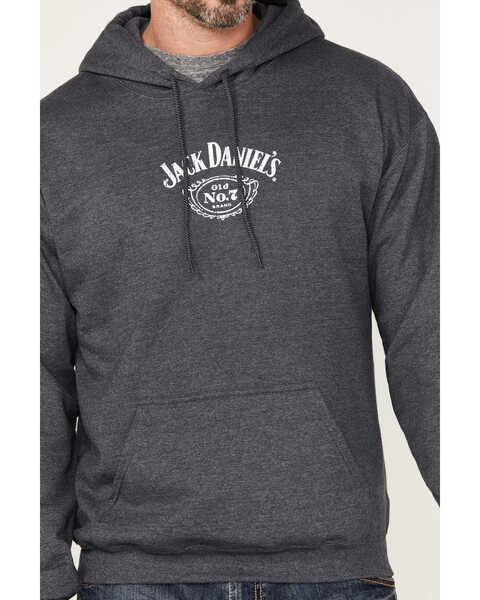 Jack Daniel's Men's Label Pullover Hoodie , Dark Grey, hi-res