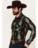 Image #2 - Rock & Roll Denim Men's Southwestern Print Long Sleeve Snap Stretch Western Shirt, Black, hi-res