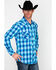 Image #3 - Rock & Roll Denim Men's Crinkle Washed Yarn Dye Plaid Long Sleeve Western Shirt, Blue, hi-res