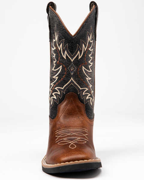 Image #4 - Cody James Boys' Ryder Western Boots - Square Toe , Brown/blue, hi-res