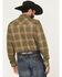 Image #4 - Wrangler Retro Men's Plaid Print Long Sleeve Snap Western Shirt, Green, hi-res