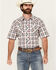 Image #1 - Wrangler Retro Men's Plaid Print Short Sleeve Snap Western Shirt, White, hi-res