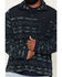 Image #3 - Wrangler Men's Southwestern Striped Print Fleece Jacket, Navy, hi-res