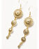 Image #2 - Shyanne Women's Western Muse Triple Concho Dangle Earrings, Gold, hi-res