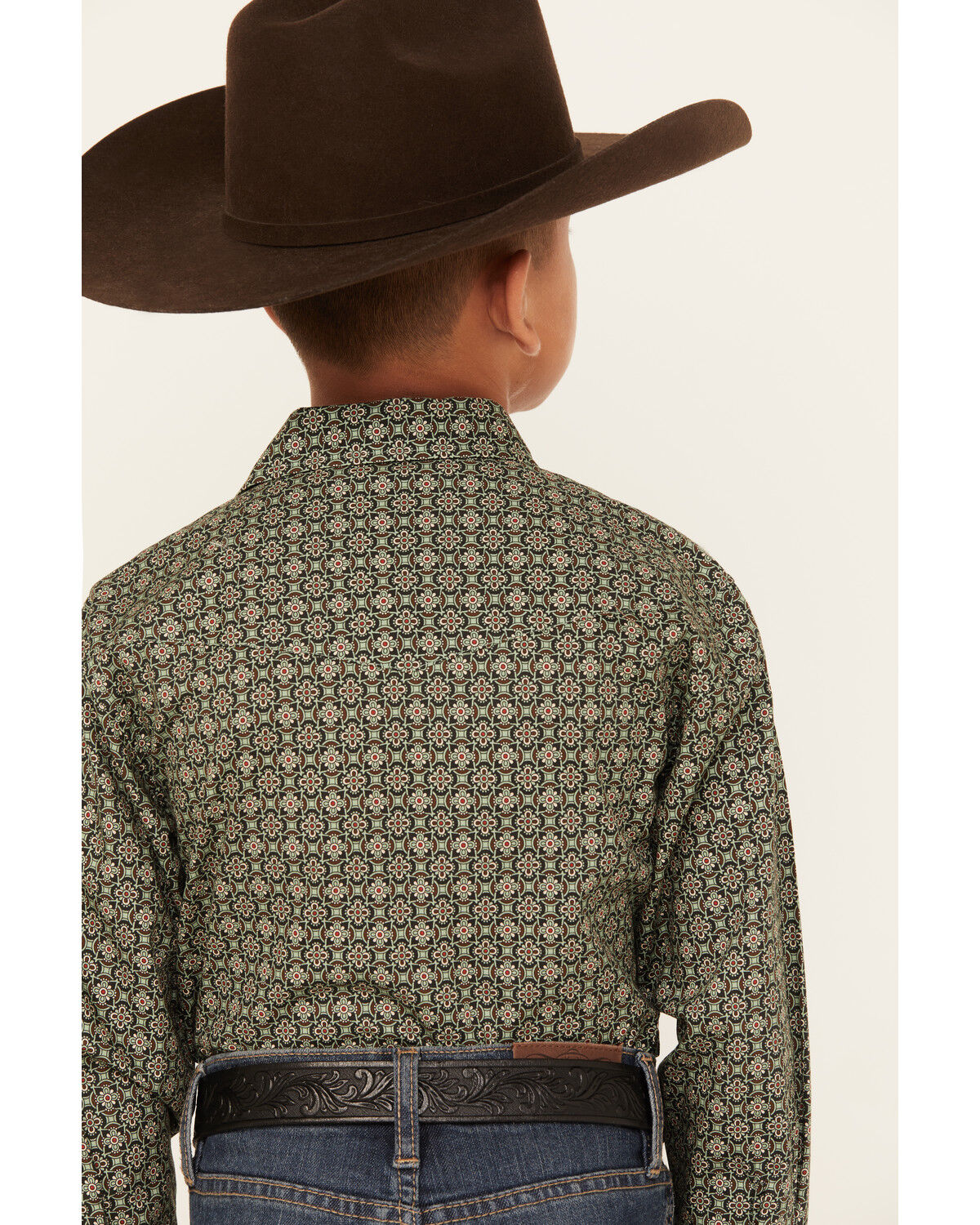 Image #4 - Roper Boys' Amarillo Ornate Geo Print Long Sleeve Snap Western Shirt, , hi-res