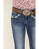 Grace in LA Girls' Floral Swirl Bootcut Jeans, Blue, hi-res