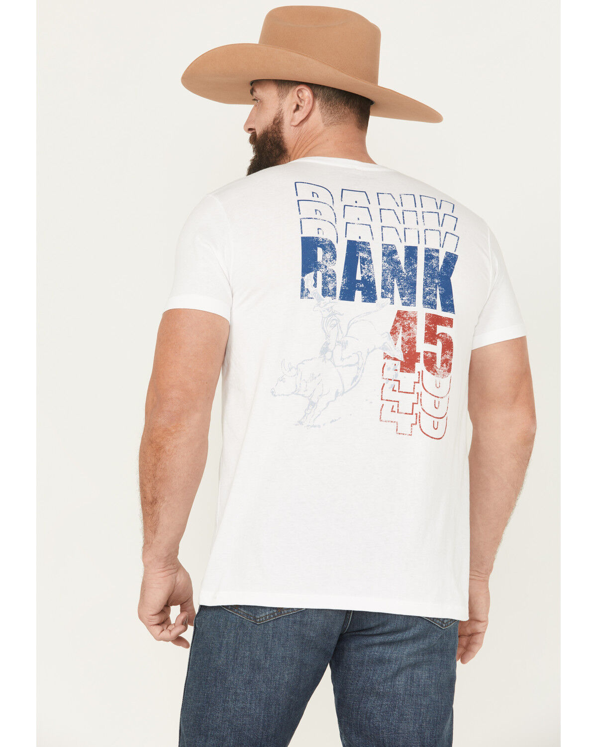Image #4 - RANK 45® Men's Red 45 Short Sleeve Graphic T-Shirt, White, hi-res