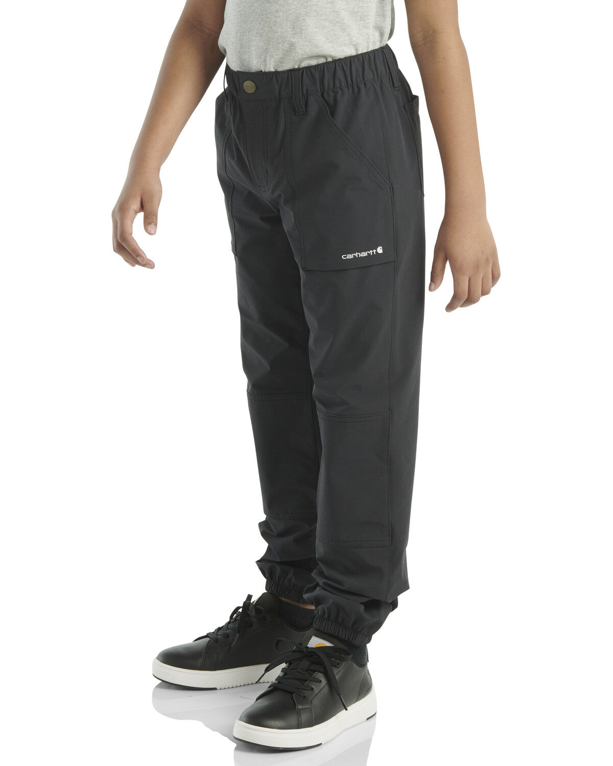 Image #3 - Carhartt Boys' Solid Utility Joggers, Black, hi-res