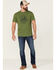 Image #2 - Brothers and Sons Men's Eagle Slub Circle Graphic T-Shirt, Green, hi-res