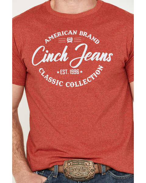 Image #3 - Cinch Men's American Brand Short Sleeve Graphic T-Shirt, Heather Red, hi-res