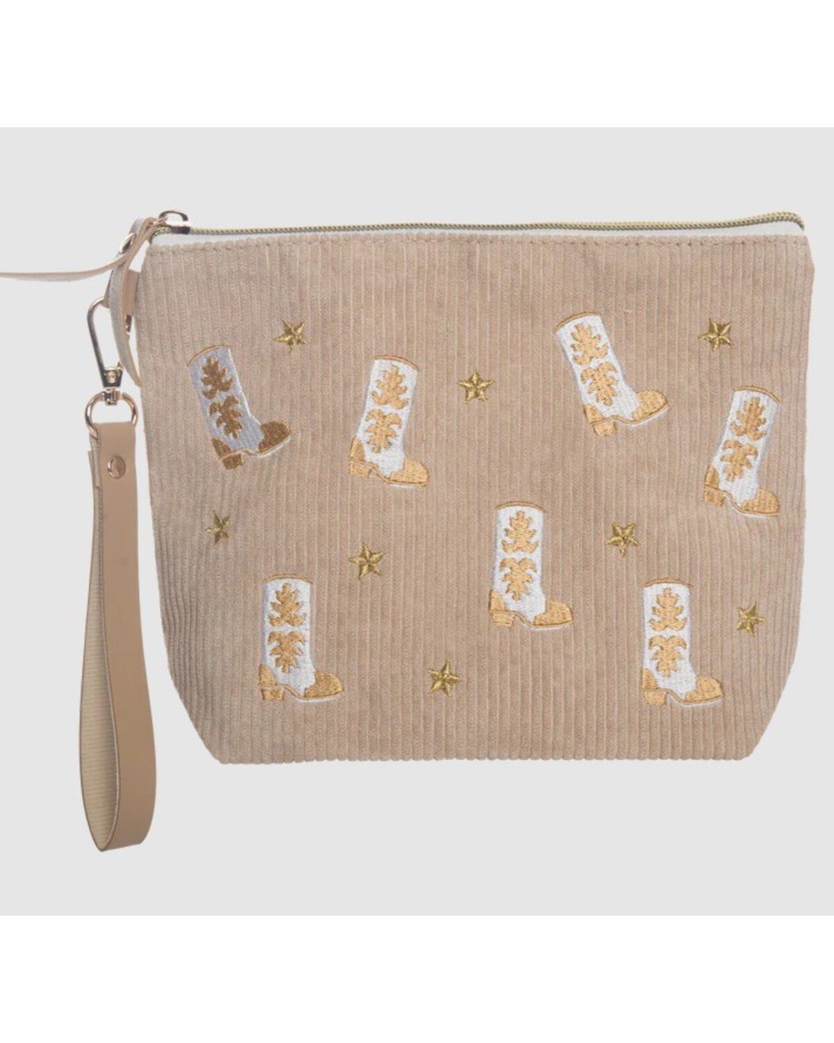 Image #2 - Totalee Gifts Cowboy Boot Corduroy Bag, Cream, hi-res