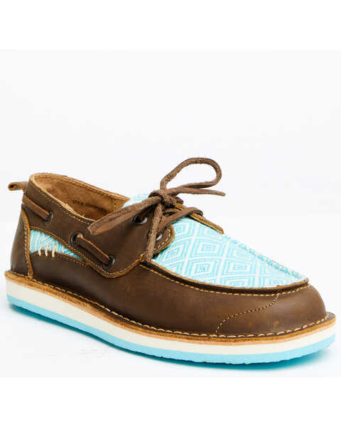 RANK 45® Women's Southwestern Slip-On Casual Shoe - Moc Toe , Turquoise, hi-res