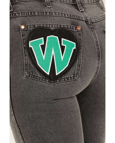 Image #4 - Wrangler Women's Heart Patch Wanderer Flare Jeans, Black, hi-res