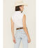 Image #4 - Cowgirl Hardware Women's Solid Sleeveless Snap Stretch Western Shirt, White, hi-res