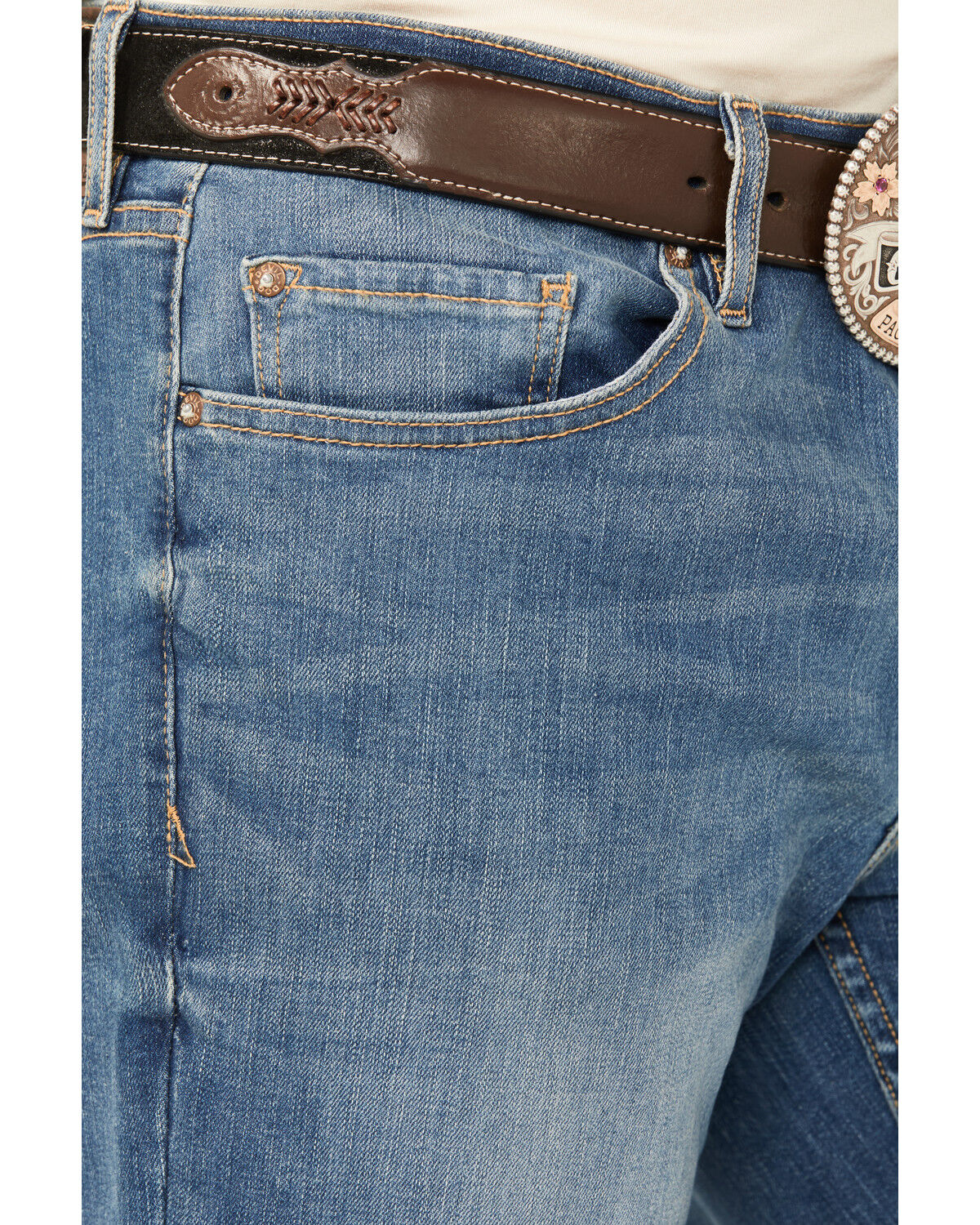 Image #2 - DEVIL-DOG Dungarees Men's Powells Medium Wash Slim Straight Stretch Jeans, Medium Wash, hi-res