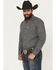Image #2 - Cowboy Hardware Men's Geo Floral Print Long Sleeve Button-Down Western Shirt, Black, hi-res