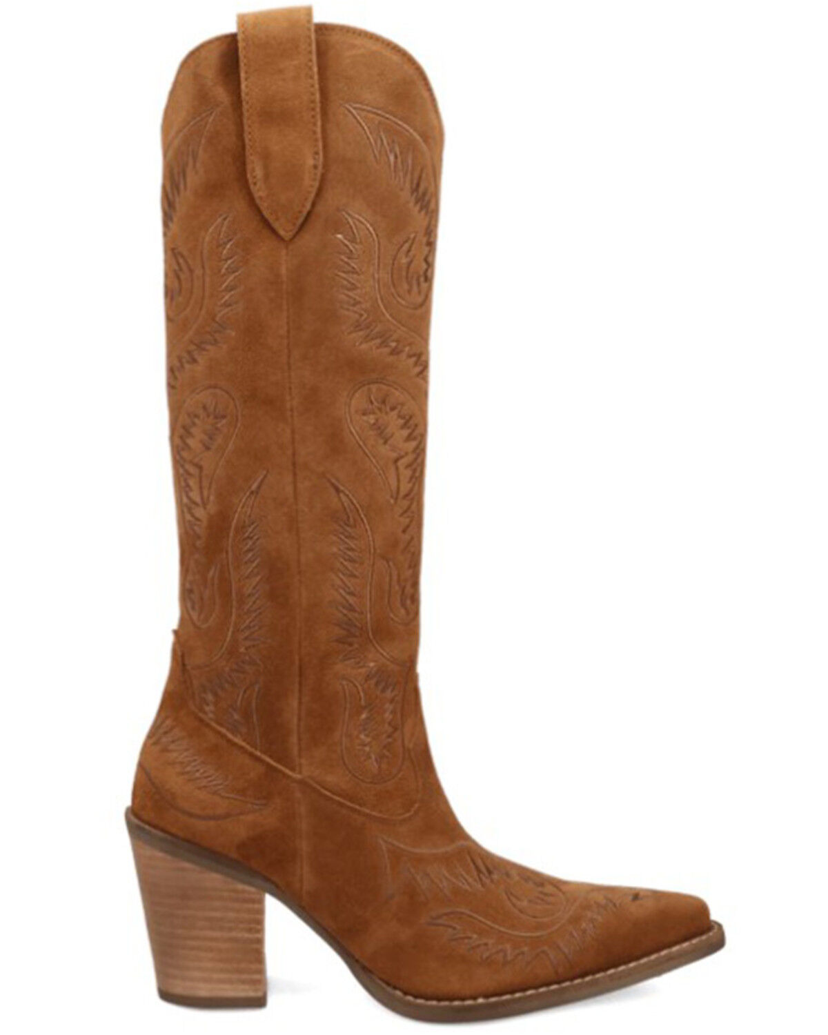Image #2 - Dingo Women's Evita Suede Tall Western Boots - Snip Toe, Camel, hi-res