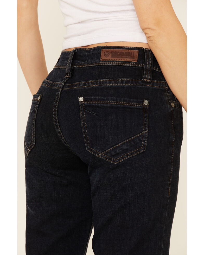 Rock & Roll Denim Women's Mid-Rise Trouser Jeans, Blue, hi-res