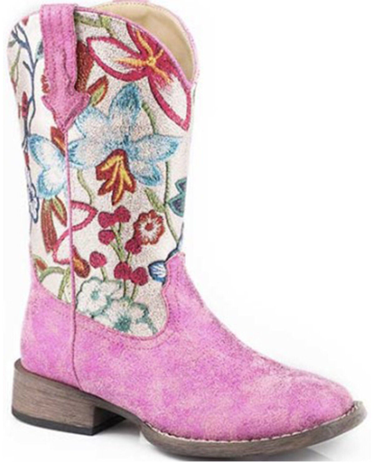 Image #1 - Roper Little Girls' Lily Western Boots - Square Toe, Pink, hi-res