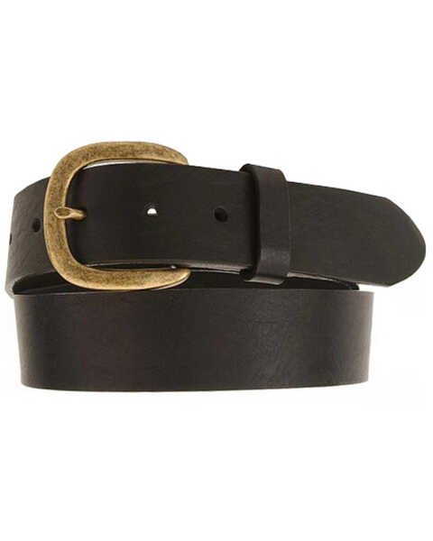 Image #1 - Justin Men's Basic Leather Work Belt - Reg & Big, Black, hi-res