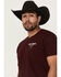 Image #3 - Cody James Men's Posse Revolver Short Sleeve Graphic T-Shirt, Burgundy, hi-res