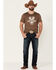Image #2 - Rodeo Ranch Men's Heather Brown Outdoors Graphic Short Sleeve T-Shirt , Brown, hi-res