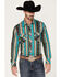 Image #1 - Rock & Roll Denim Men's Southwestern Stretch Long Sleeve Snap Shirt, Chocolate, hi-res