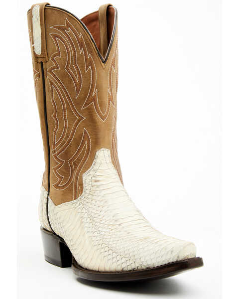 Dan Post Men's Exotic Snake Skin Western Boots - Snip Toe, Tan, hi-res