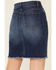 Image #4 - Vervet Women's Dark Wash Raw Hem Mini Skirt, Blue, hi-res