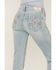 Image #2 - Grace in LA Women's Fleur De Lis Pocket Southwestern Bootcut Jeans, Blue, hi-res
