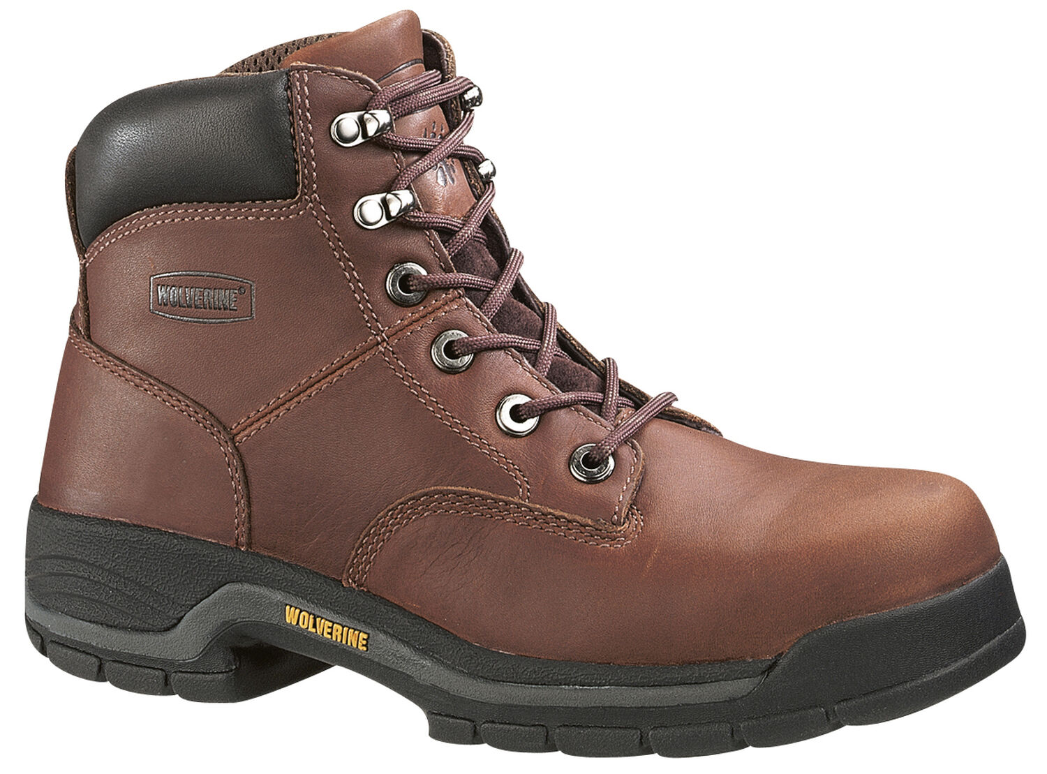 Image #1 - Wolverine Men's Harrison Lace-Up 6" Work Boots - Soft Toe, Brown, hi-res