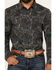 Image #3 - Gibson Trading Co Men's Crazy Paisley Print Long Sleeve Snap Western Shirt, Teal, hi-res