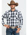 Image #1 - Pendleton Men's White Frontier Large Plaid Long Sleeve Snap Western Shirt, White, hi-res