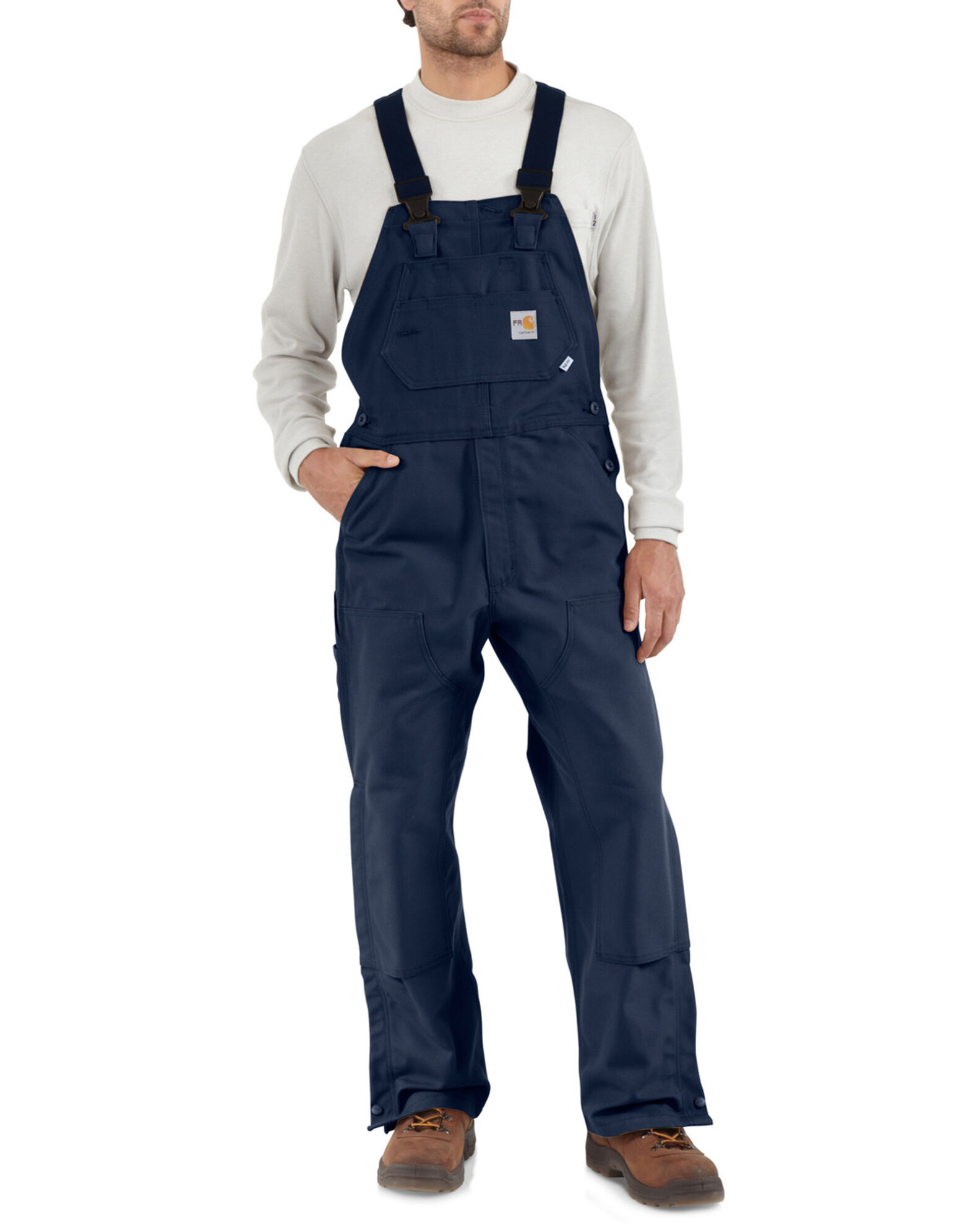 Carhartt Men's Flame Resistant Duck Bib Overall, 101627, Dark Navy