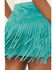 Image #4 - Rock & Roll Denim Women's Fringe Studded Faux Suede Mini Skirt, , hi-res