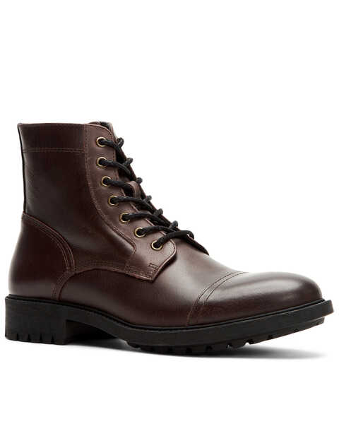 Image #1 - Frye Men's Cody Work Boots - Soft Toe, Dark Brown, hi-res