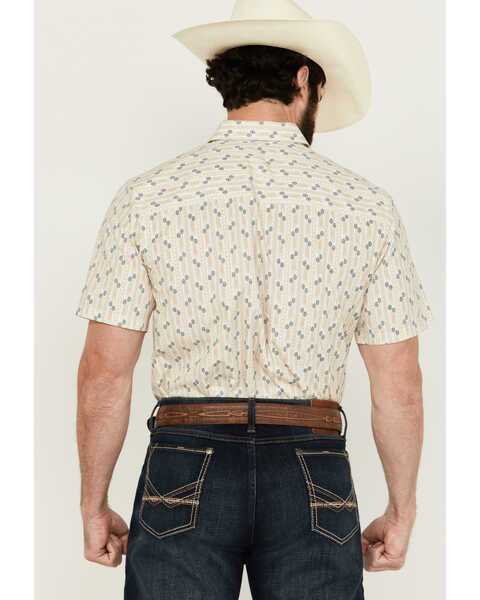 Image #3 - Gibson Men's Vintage Vibe Geo Print Short Sleeve Button-Down Western Shirt , Ivory, hi-res