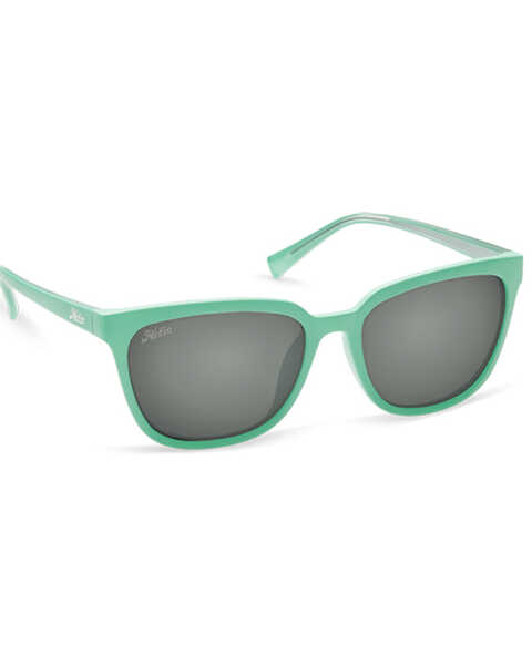 Hobie Women's Monica Aqua Satin & Grey Polarized Sunglasses , Aqua, hi-res