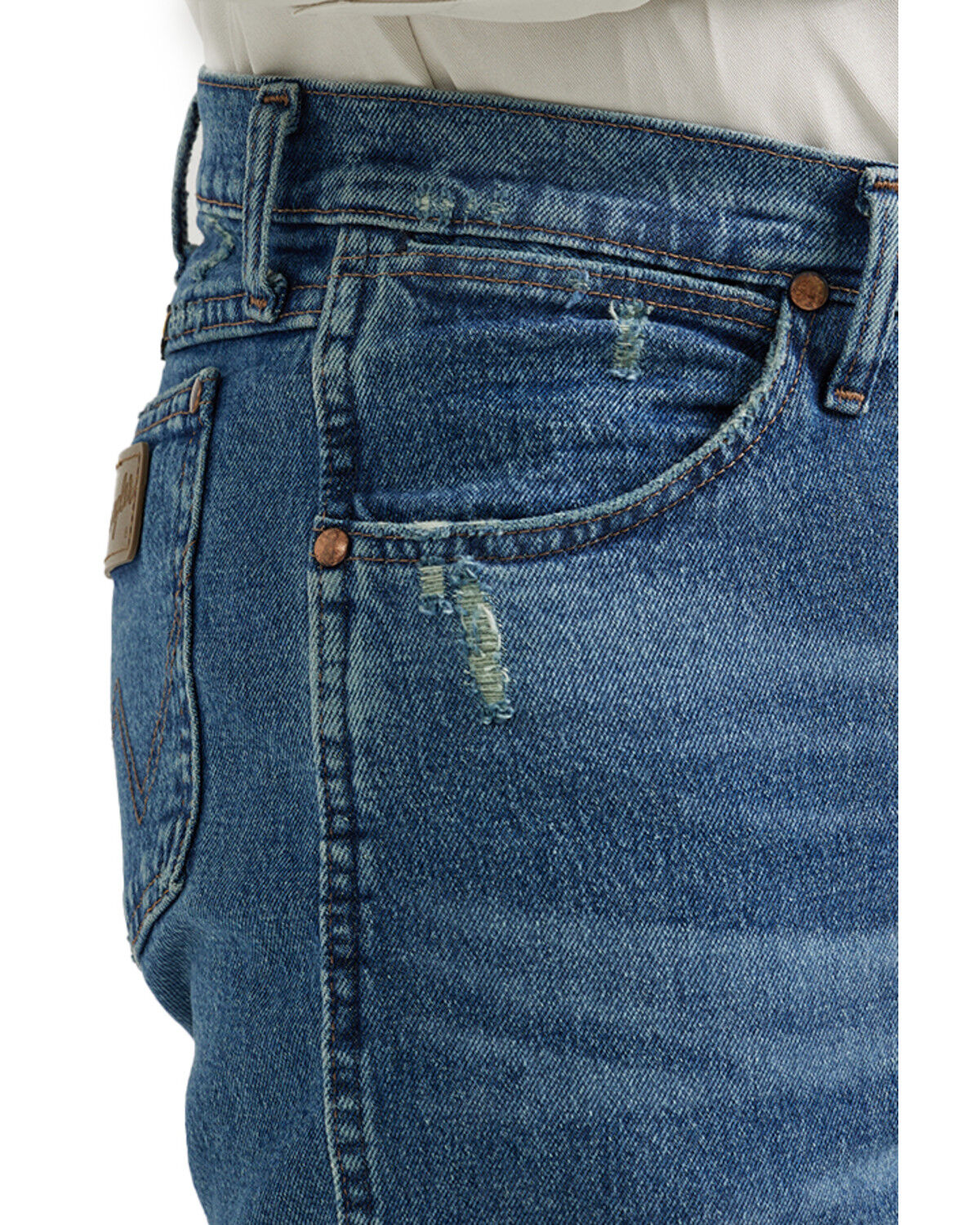 Image #2 - Wrangler Men's 47MWZ Vintage Collection Medium Wash Regular Fit Straight Stretch Denim Jeans, , hi-res