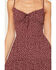 Image #3 - Angie Women's Polka Dot Twist Front Sleeveless Midi Dress, Brown, hi-res