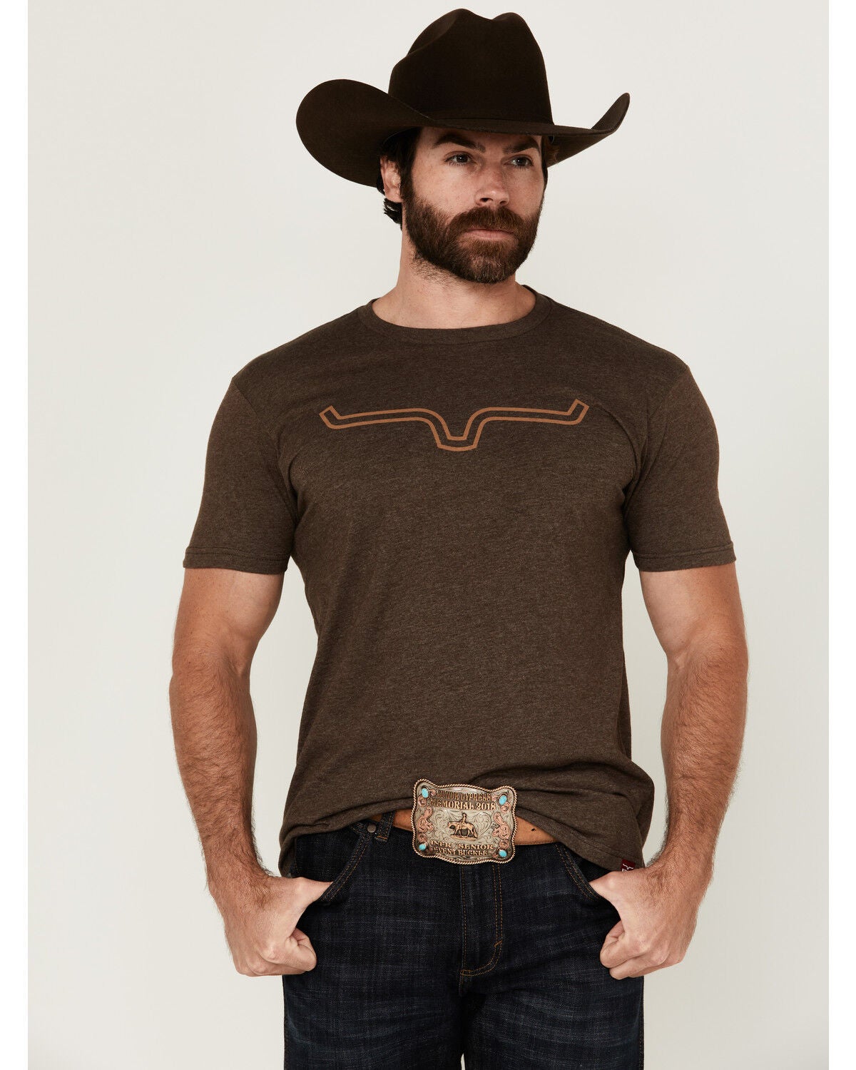 Kimes Ranch Men's Outlier Logo Short Sleeve Graphic T-Shirt, Brown, hi-res