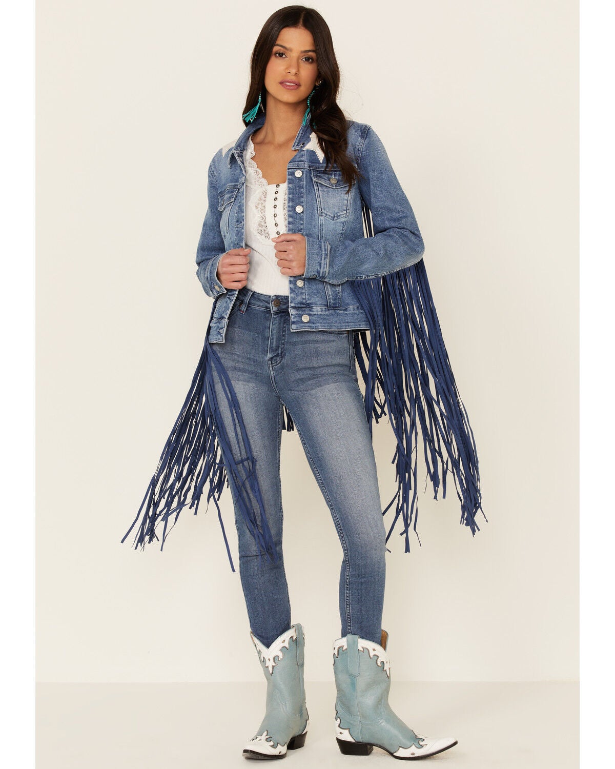 Image #1 - Idyllwind Women's Superstar Fringe Denim Jacket , , hi-res