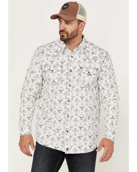 Moonshine Spirit Men's Wings Allover Print Long Sleeve Snap Western Shirt , White, hi-res