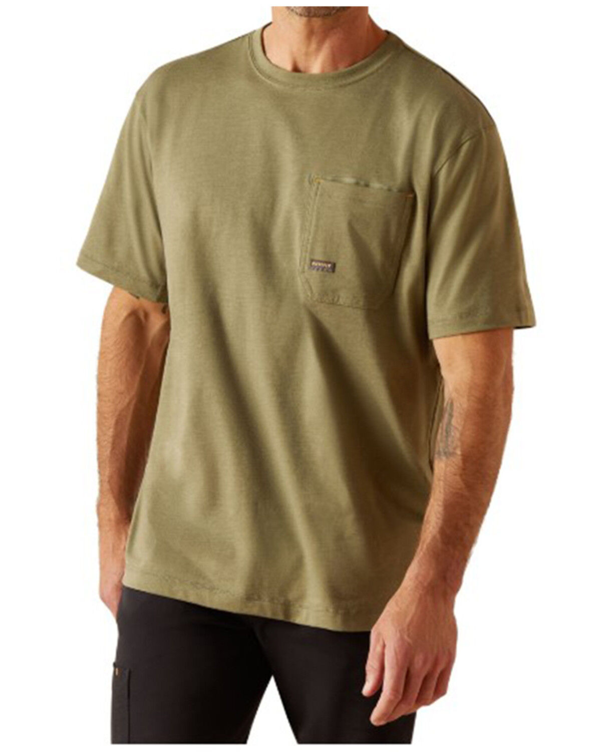 Image #2 - Ariat Men's Rebar Workman Short Sleeve Graphic Work Pocket T-Shirt, Sage, hi-res