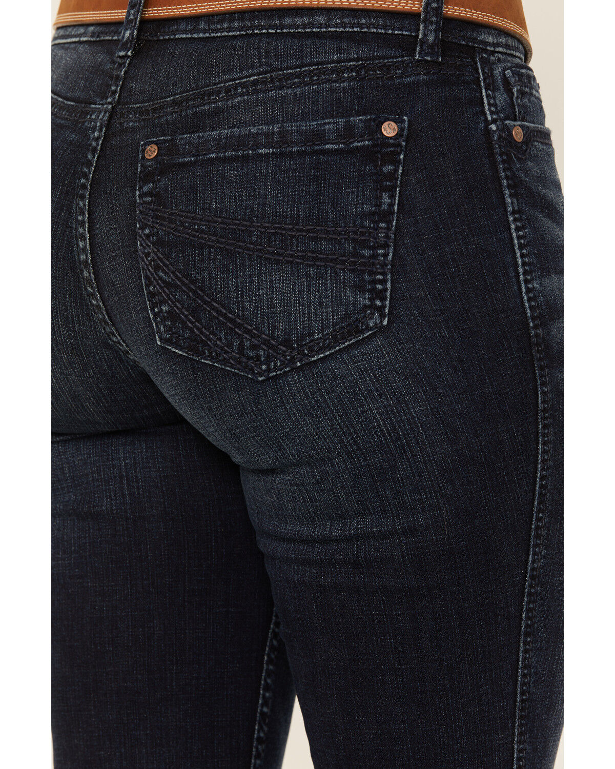 Image #4 - Shyanne Women's Santa Fe Shay Dark Wash Mid Rise Bootcut Riding Jeans, Dark Wash, hi-res