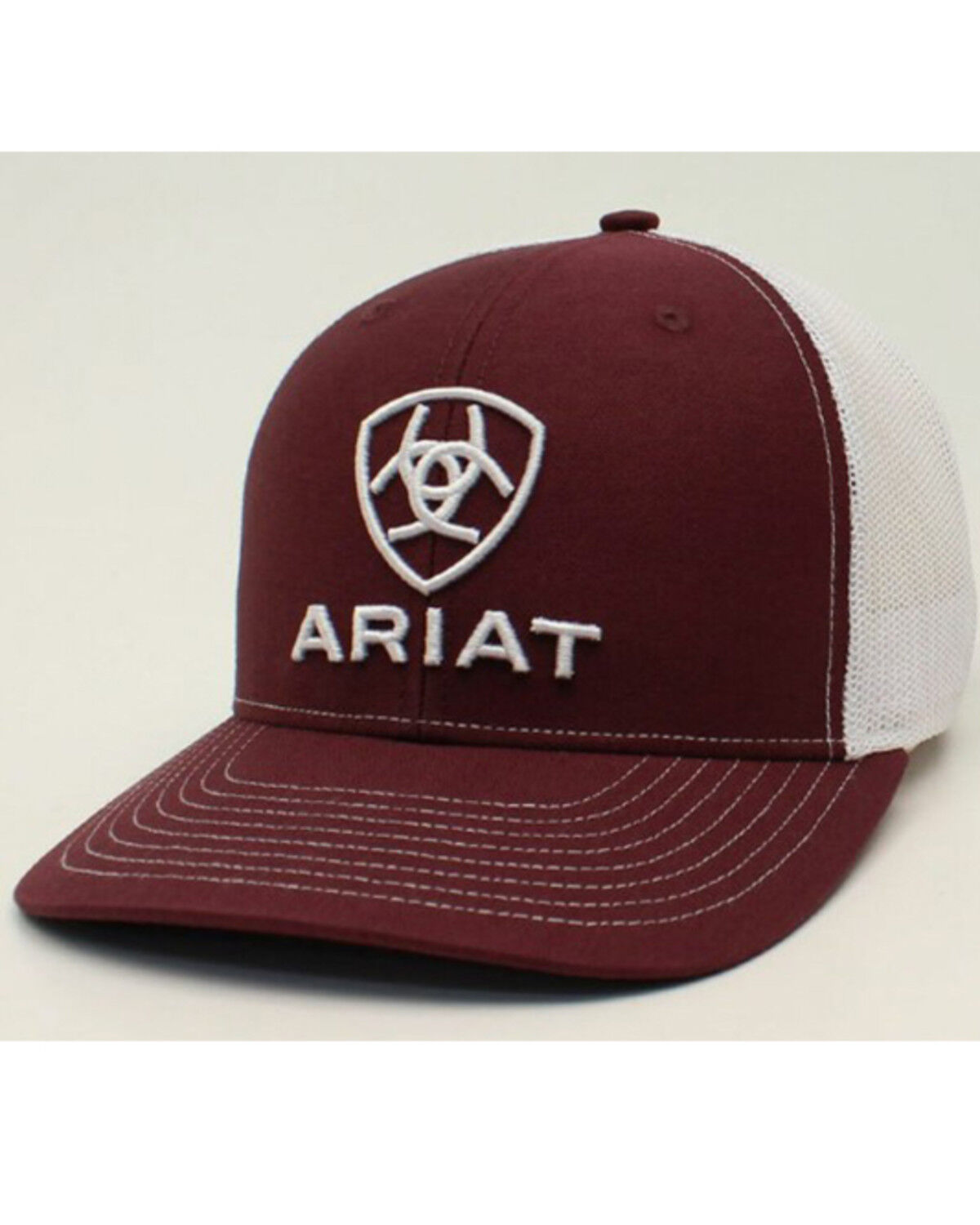 Image #1 - Ariat Men's Logo Ball Cap, Maroon, hi-res
