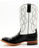 Image #3 - RANK 45® Men's Deuce Western Boots - Broad Square Toe, Black/white, hi-res