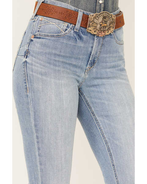 Image #2 - Ariat Women's R.E.A.L. Light Wash High Rise Felicity Stretch Bootcut Jeans, Blue, hi-res