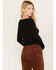 Image #4 - Shyanne Women's Pointelle Ruffle Trim Crop Top, Black, hi-res